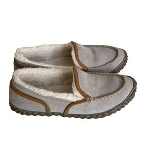 Sorel Tremblant Moccasin Slippers Women's Size 6 Grey Brown Slip On Lined Flats